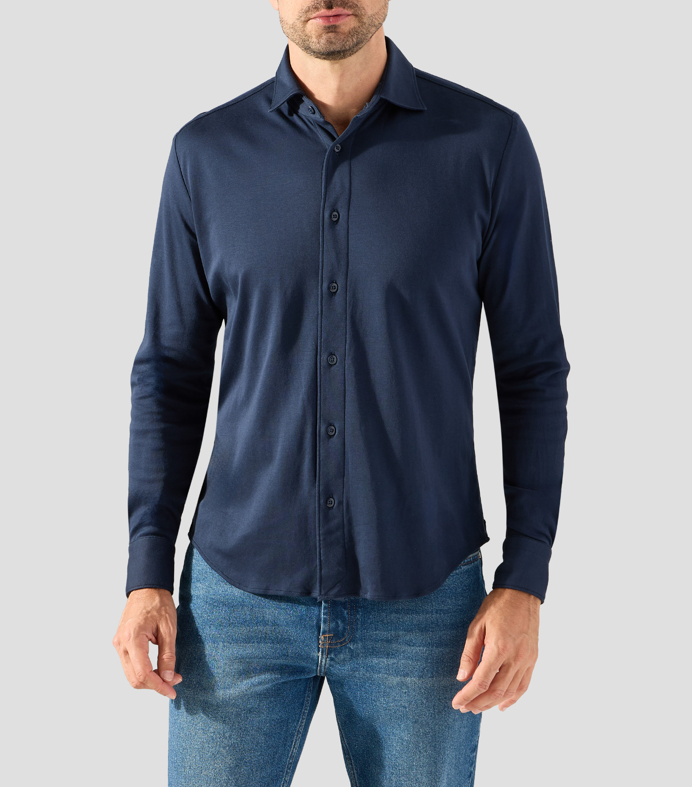 Camisa lisa manga larga Hombre